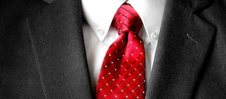 Business suit white shirt and red tie for formal wear fashionの写真素材