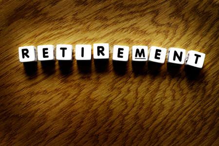 Retirement plan planning words to retire from work with financial independenceの写真素材