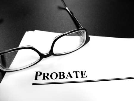 Probate last will and testament Estate Planning documents on desk with glassesの写真素材