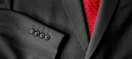 Business suit white shirt and red tie for formal wear fashionの写真素材