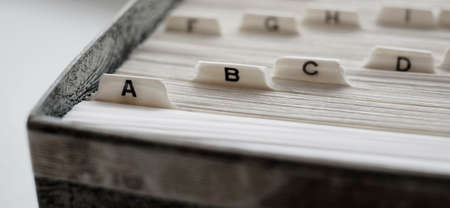 Index cards for organizing business contacts and informationの写真素材