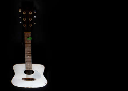 Detail of guitar musical instrument for playing musicの写真素材