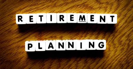 Retirement plan planning words to retire from work with financial independenceの写真素材