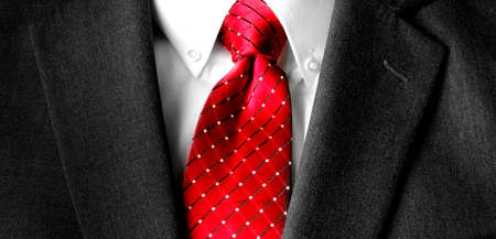 Business suit white shirt and red tie for formal wear fashionの写真素材