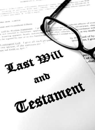 Last will and testament for Estate Planning glassesの写真素材