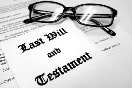 Last will and testament for Estate Planning glassesの写真素材