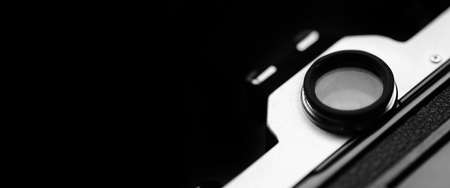 Vintage old film camera with manual focus lensの写真素材