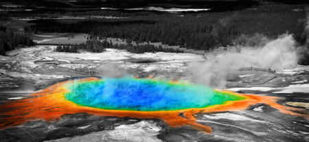 Grand Prismatic Pool at Yellowstone National Park Colorsの写真素材