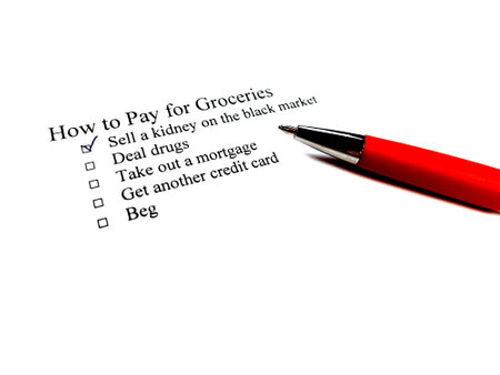 How to pay for groceries checklist on paper due to inflation making people desparate to make ends...
