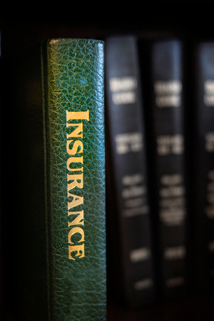 Law book on insurance for legal education and learningの写真素材