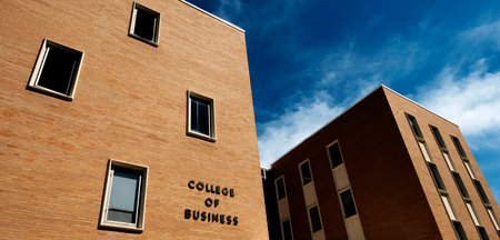 College of Business brick building at a university institution of higher learning USAの写真素材