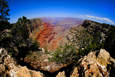 Grand Canyon in Arizona in the USA with amazing views of red rock cliffs and vistasの写真素材