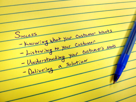 List written on paper for success and successful business ideas