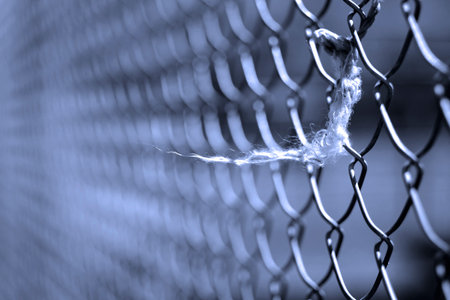 Texture of chainlink chain link fence for securityの写真素材