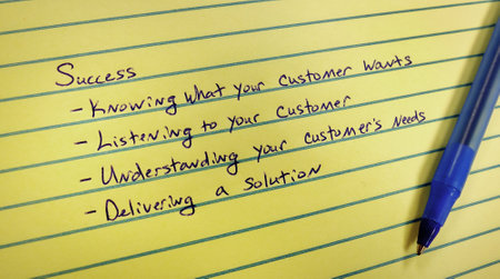 List written on paper for success and successful business ideasの写真素材