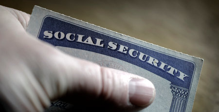 Social Security Cards Symbolizing Benefits for Elderly United Statedの写真素材