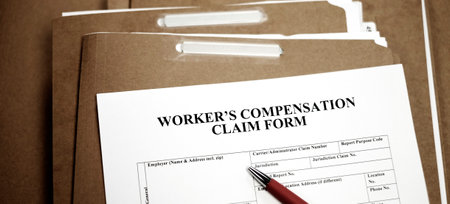 Workers Compensation Claim form on files complaint for work injury on files legalの写真素材