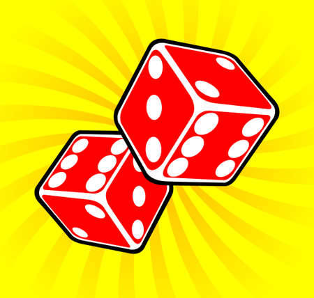 Casino abstract Two Red dices renderedのイラスト素材