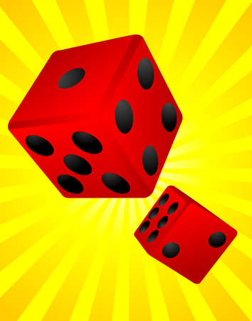 Casino abstract Two Red dices renderedのイラスト素材