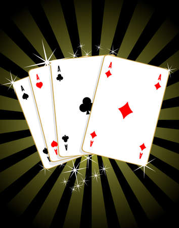 Game of cards with poker of aces Vectorのイラスト素材