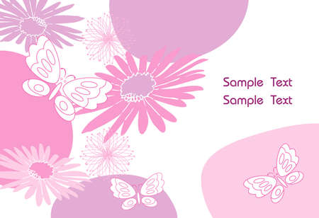 Beautiful Butterfly & Flower abstract vectorのイラスト素材