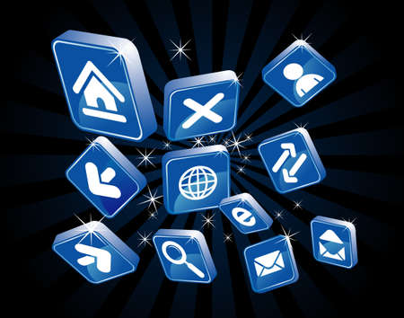 3D Internet Iconのイラスト素材