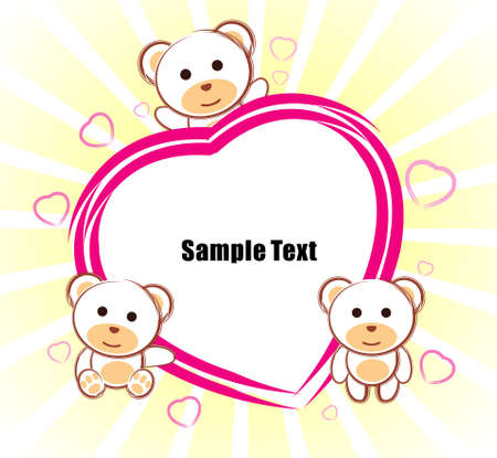 teddy bear Love text boxのイラスト素材