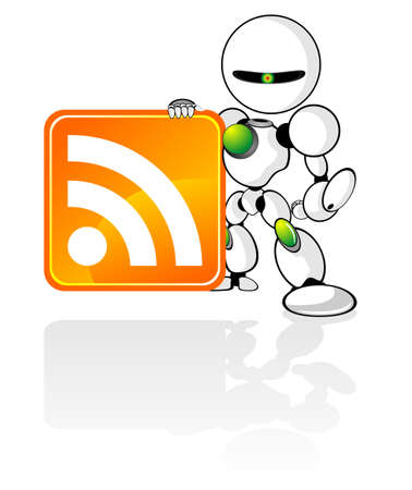 RSS robot with RSS Iconのイラスト素材