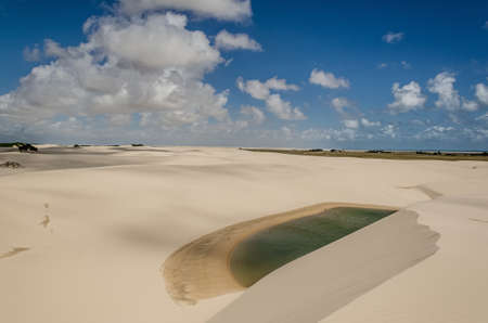 Beautiful landscapes of the LenÃ§Ã³is Maranhenses National Park, which is a Brazilian...