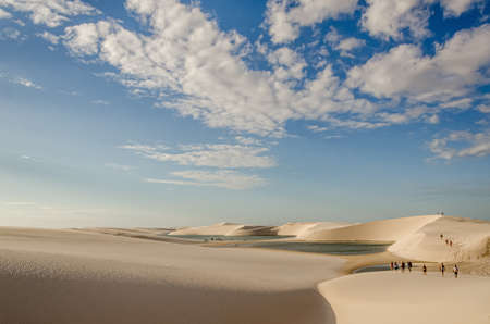 Beautiful landscapes of the LenÃ§Ã³is Maranhenses National Park, which is a Brazilian conservation unit of integral protection to nature located in the northeast region of the state of MaranhÃ£o, Brazil. 2016の写真素材
