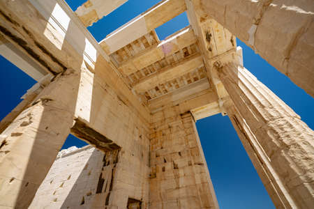 empty acropolis of Athens, during pandemic