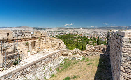 acropolis of athens, empty during lockdownの写真素材