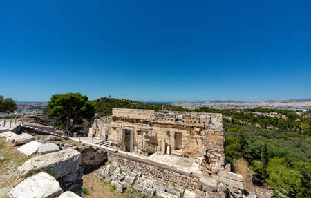 acropolis of athens, empty during lockdownの写真素材