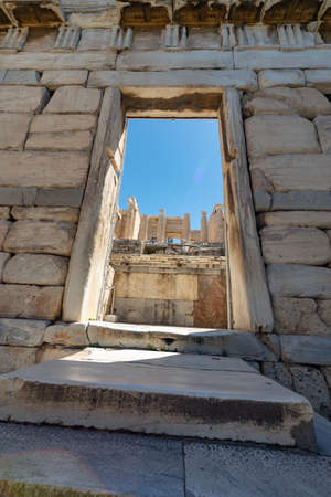 acropolis of athens, empty during lockdownの写真素材