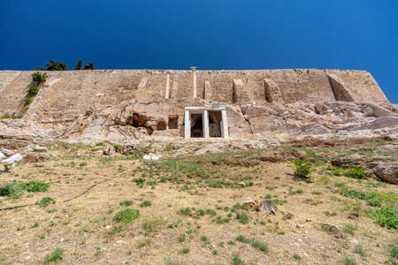 view of acropolis in Athens, empty during pandemicの写真素材