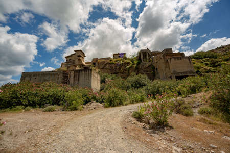 abandoned town and building in Souda bay, Creteの写真素材