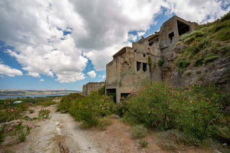 abandoned town and building in Souda bay, Creteの写真素材