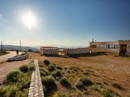 view of CHania and Souda bay, hiking nature hills, in Crete, Greeceの写真素材