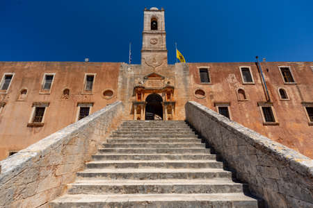 agia triada tzagaroli orthodox christian monastery in Crete, Greeceの写真素材