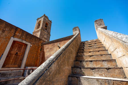 agia triada tzagaroli orthodox christian monastery in Crete, Greeceの写真素材