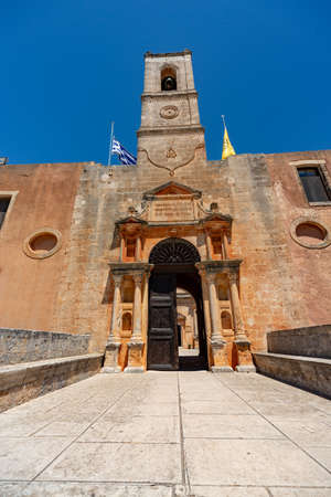 agia triada tzagaroli orthodox christian monastery in Crete, Greeceの写真素材