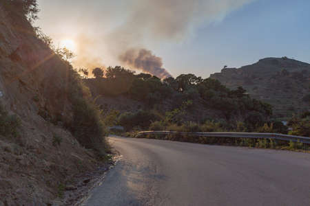 air polloution in Crete industry vs natureの写真素材