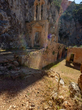 trail to abandonned monastery katholiko in Crete, Greece