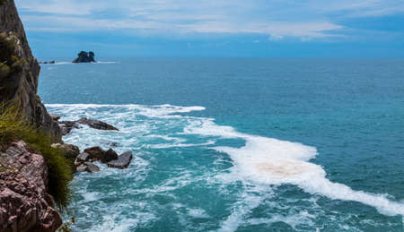 Rocky coast of the Black Sea in Crimea. Beautiful landscape.