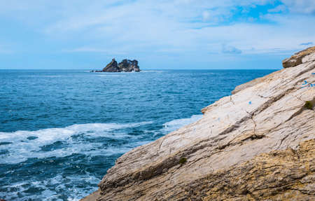 Rocky coast of the Mediterranean Sea on the island of Sardiniaの写真素材