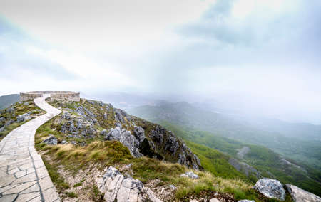 cloudy mountains epic landscape valley on Lovcen mountainの写真素材