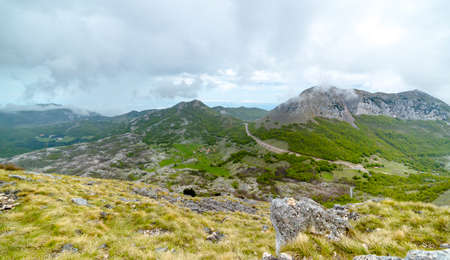 cloudy mountains epic landscape valley on Lovcen mountainの写真素材