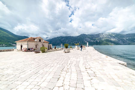 Panoramic view of the old town of Kotor, Montenegroの写真素材