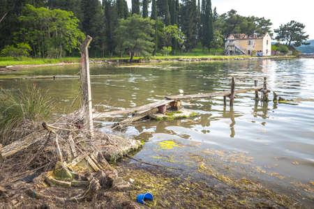 polluted shoreの写真素材