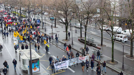 anti capitalist, antifascis, lgbt, anarchist protest march in the streets of Paris 12/04/2021のeditorial素材